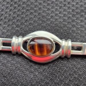 Ben-Amun Silver and Brown Brooch